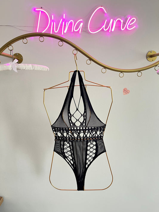 Black Venom – Halterneck File Fantazi Bodysuit