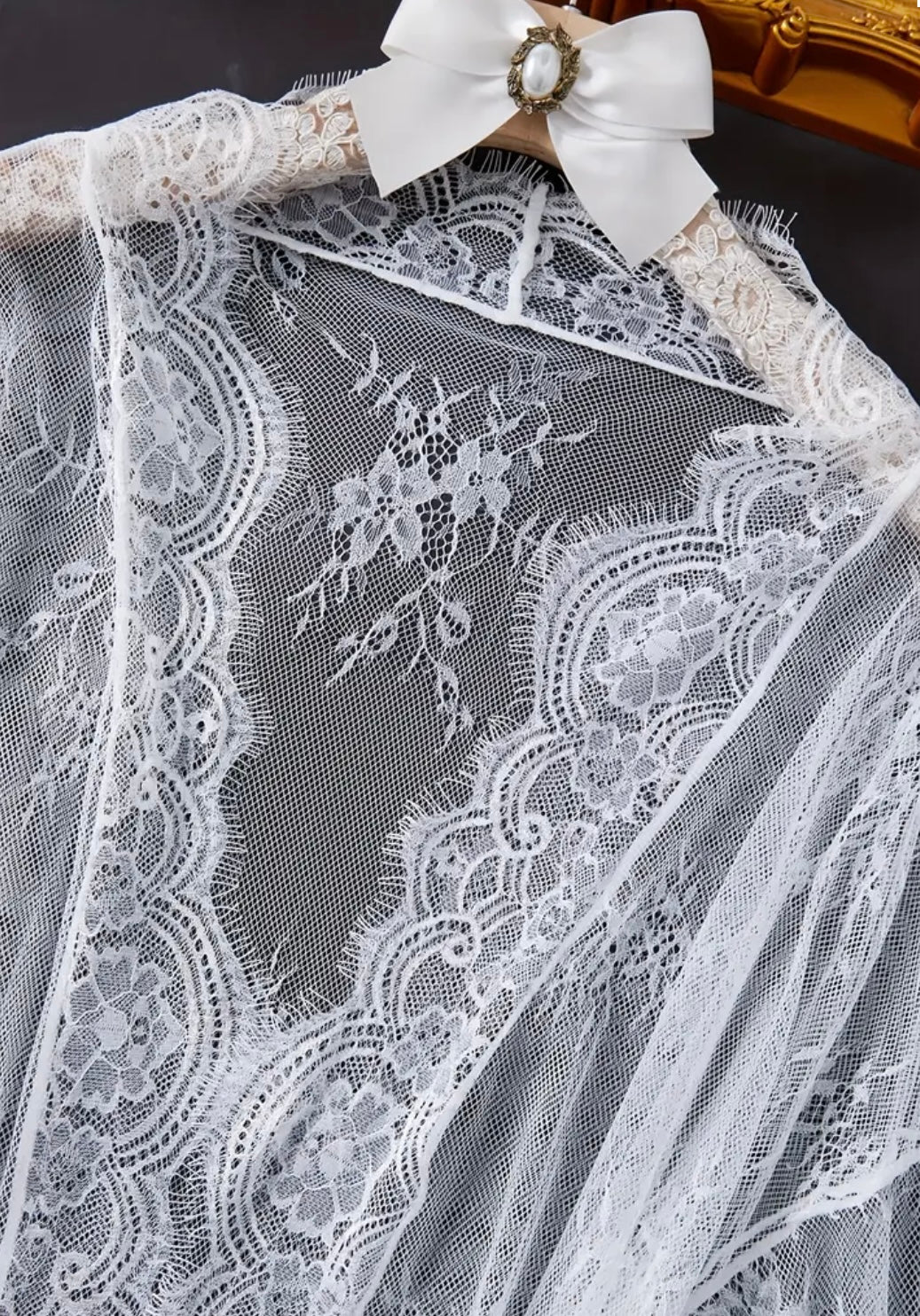 White Bridal Bliss | Büyük Beden Dantel Sabahlık & Body Suit Gelin Takımı