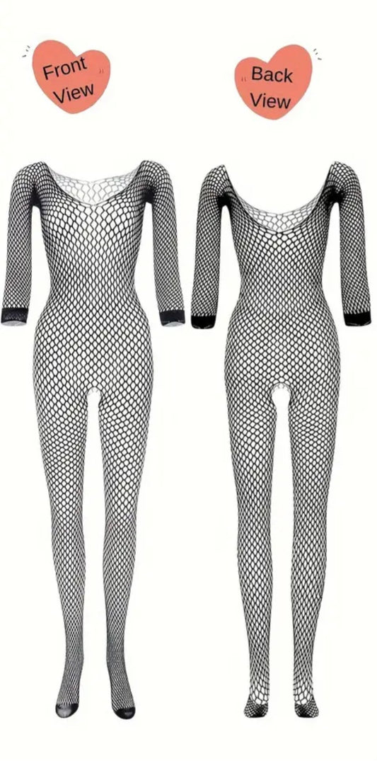 File Vücut Çorabı – Uzun Kollu Tam Boy Bodystocking