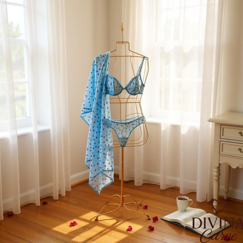 Blue Bliss Dantel Takım