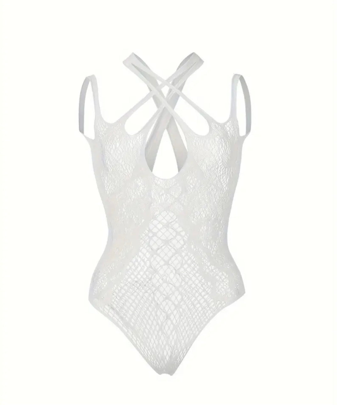 Moonlace – Beyaz Halterneck File Bodysuit