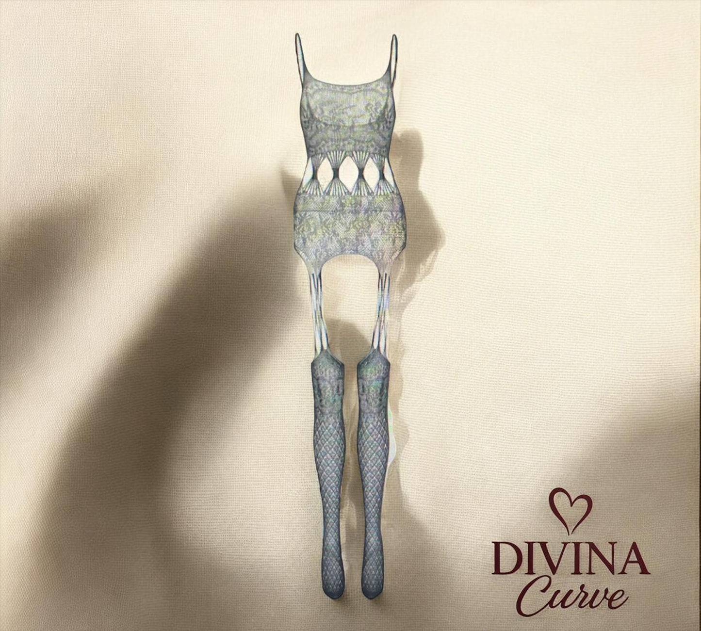 Desenli Askılı File Vücut Çorabı – Jartiyer Görünümlü Bodystocking